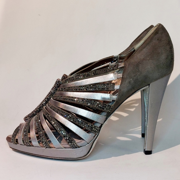 René Caovilla silver swarowski crystal embellished cage pumps, EU41 - Picture 5 of 17